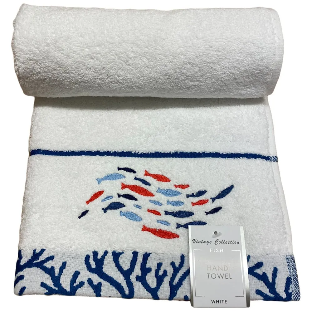 Fish Bath Sheet - White, Turkish Cotton