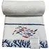 Fish Bath Towel - White, Turkish Cotton