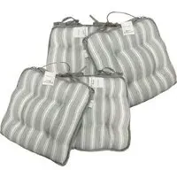 Grey Stripe Seat Pad 4 Pack - Grey, Cotton