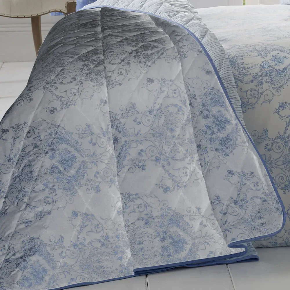 Home Double Toile Duvet Set - Blue, Cotton
