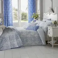 Home Double Toile Duvet Set - Blue, Cotton