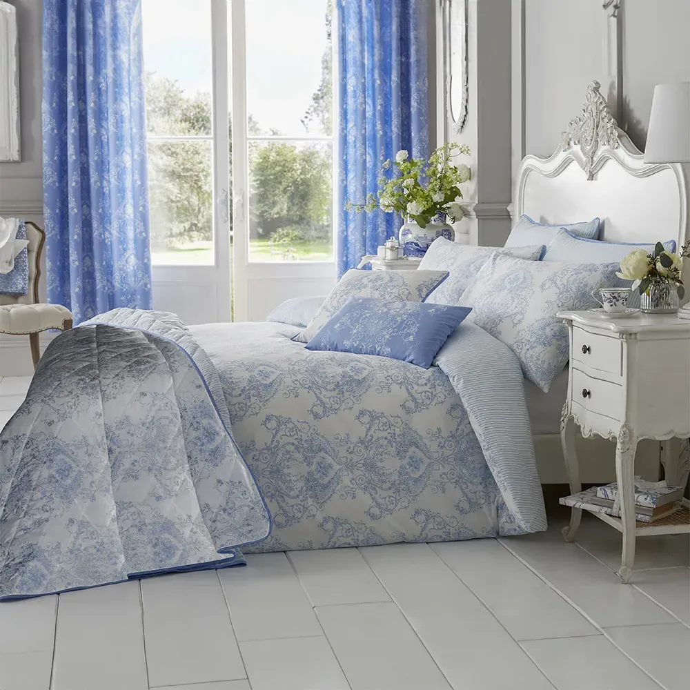 Home King Size Duvet Set - Blue, Cotton image