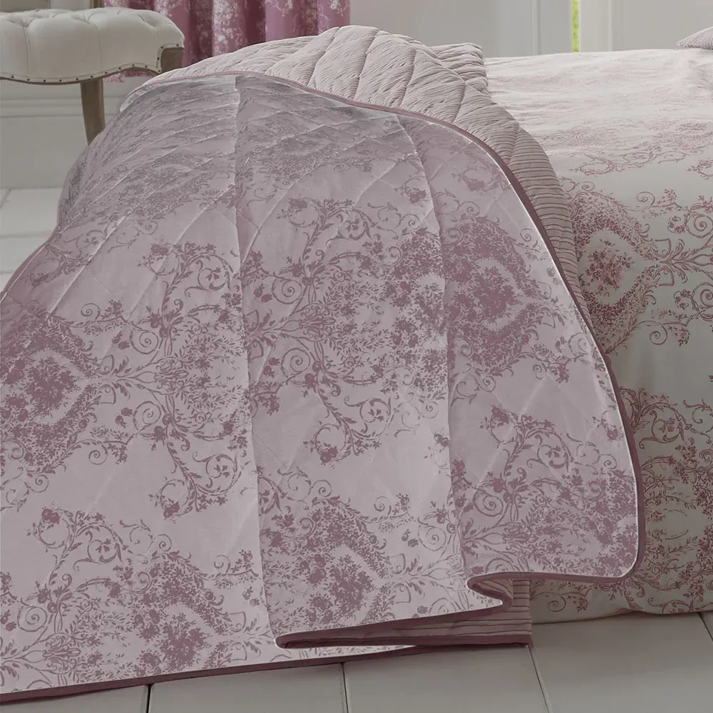 Home Super King Pink Toile Duvet Set - Multi, Cotton