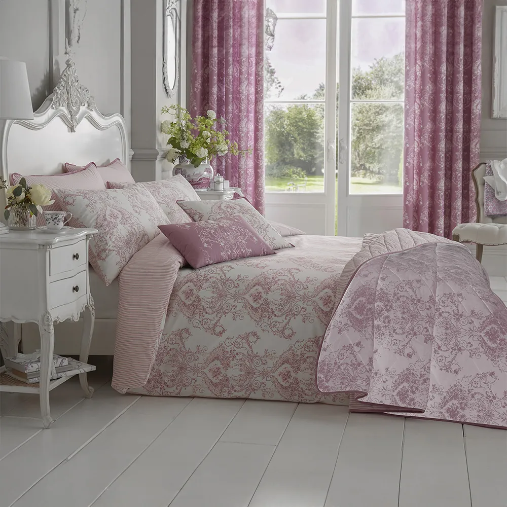 Home Super King Pink Toile Duvet Set - Multi, Cotton