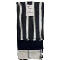 Navy Stripe Cotton Tea Towel 3 Pack - Blue