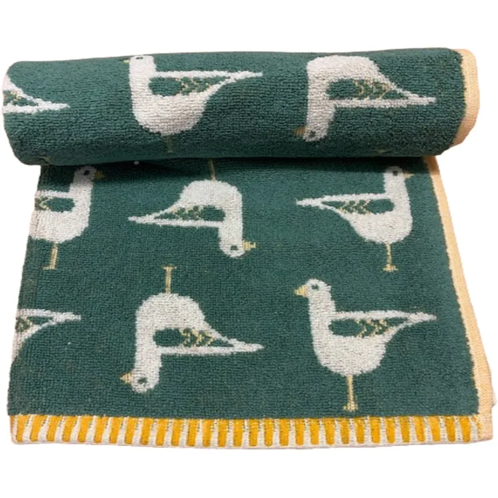 Sea Gull Bath Sheet - Green, Turkish Cotton