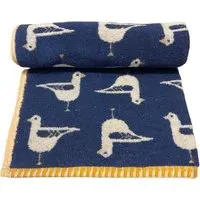 Sea Gull Bath Sheet - Navy, Turkish Cotton