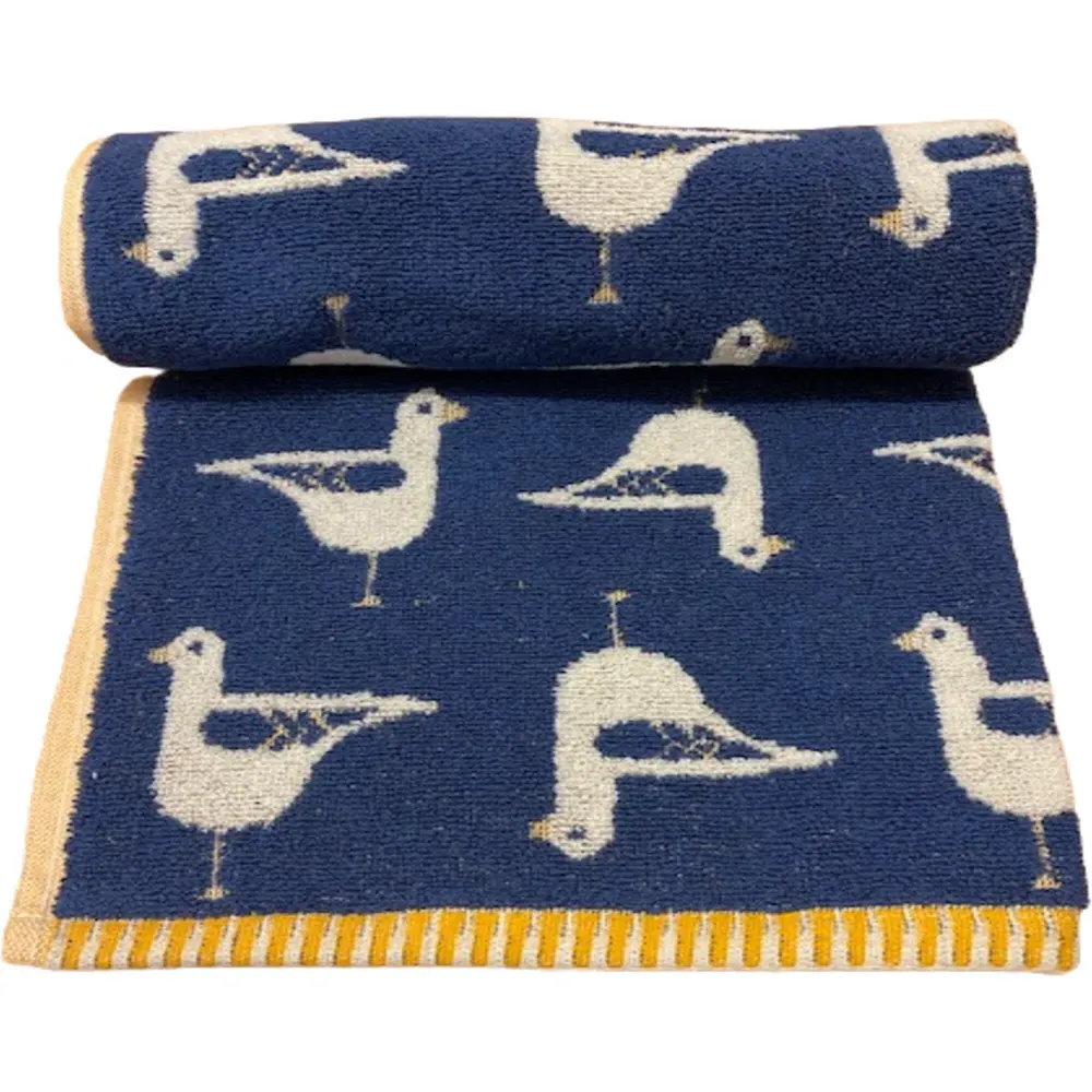 Sea Gull Bath Sheet - Navy, Turkish Cotton