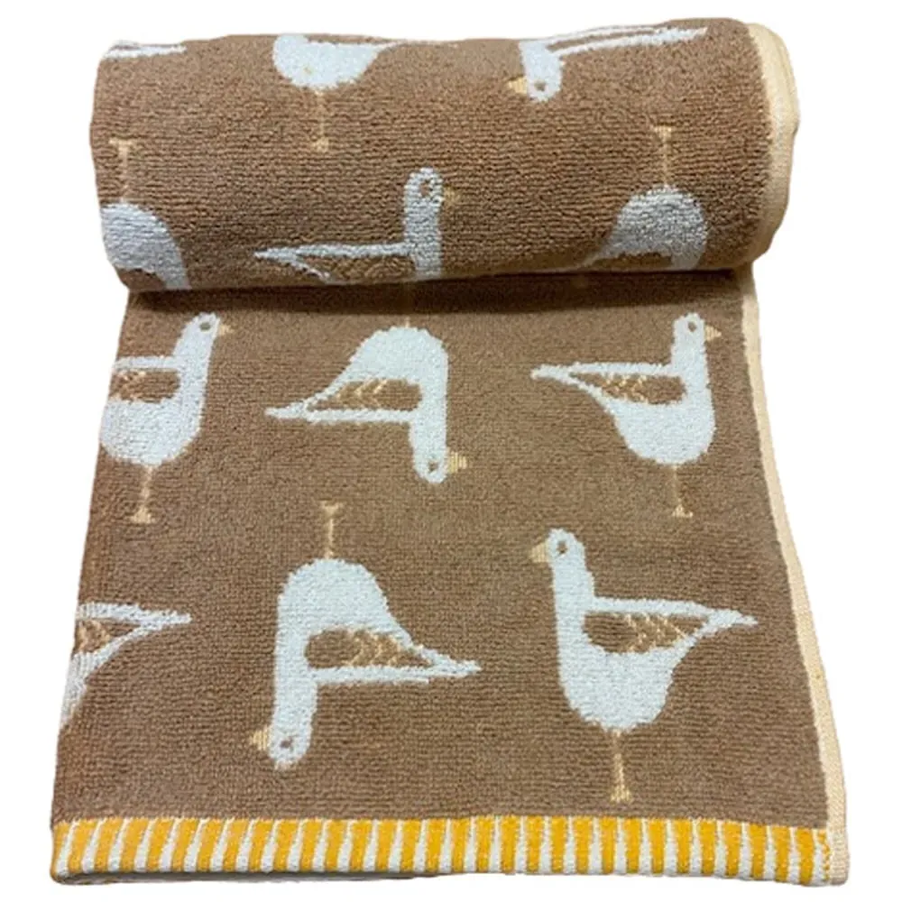 Sea Gull Bath Towel - Beige, Turkish Cotton image