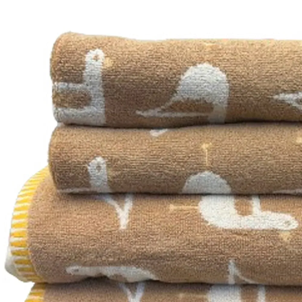 Sea Gull Towel Set of 4 - Beige, Turkish Cotton