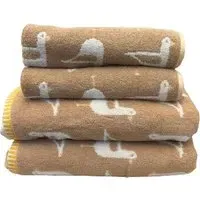 Sea Gull Towel Set of 4 - Beige, Turkish Cotton