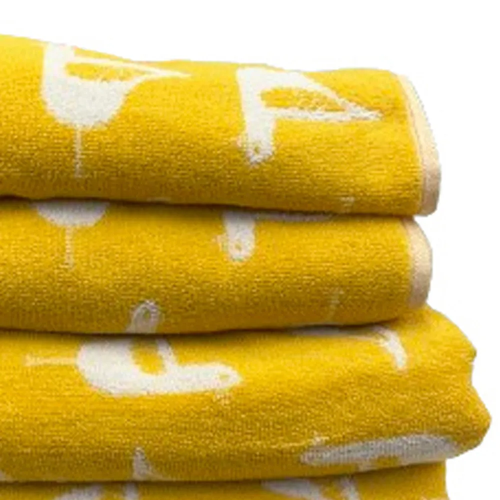 Sea Gull Towel Set of 4 - Ochre, Turkish Cotton