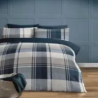 September King Size Duvet Set - Teal Check