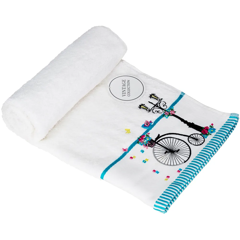 Soft Turkish Cotton Bicycle Towel Set of 6 - White