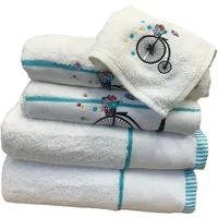 Soft Turkish Cotton Bicycle Towel Set of 6 - White
