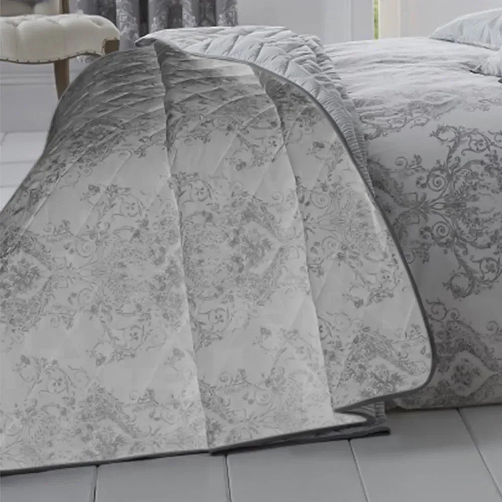 Super King Grey Toile Duvet Set - Multi