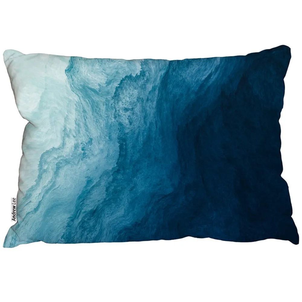 Andrew Lee Abstract Fluid Cushion - Blue