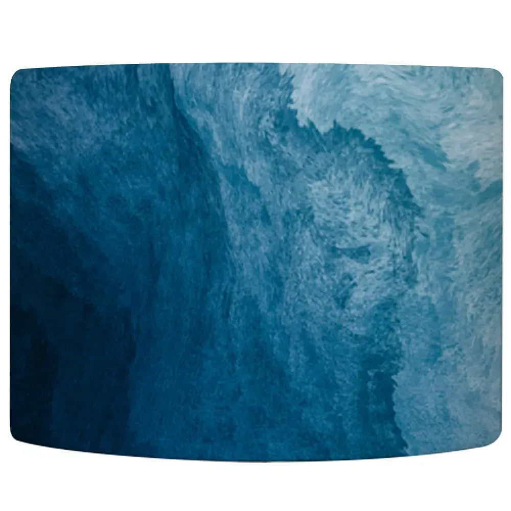 Andrew Lee Big Abstract Liquid Fluid Lamp Shade - Blue