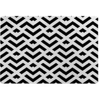 Andrew Lee Small Geometric Rug - Black and White, Faux Wool