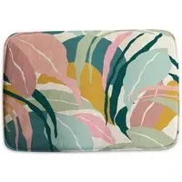 Artistic Abstract Leaves Bath Mat