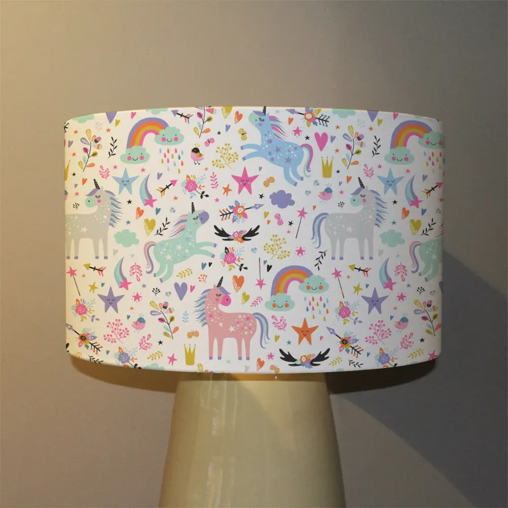 Big Unicorns Lamp Shade - Pink, Cotton