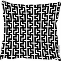 Black Maze Cushion 45 x 45cm - Black, Polyester