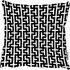 Black Maze Cushion 45 x 45cm - Black, Polyester
