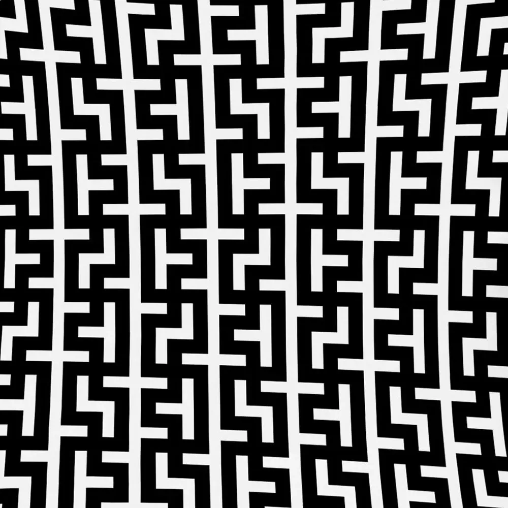 Black Maze Cushion 60 x 60cm - Black, Polyester