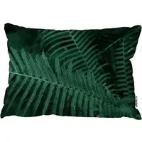 Deep Green Fern Leaves Cushion 45 x 30cm - Green