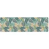 Faux Wool Tropical Palm Leaves Runner Rug - Green
