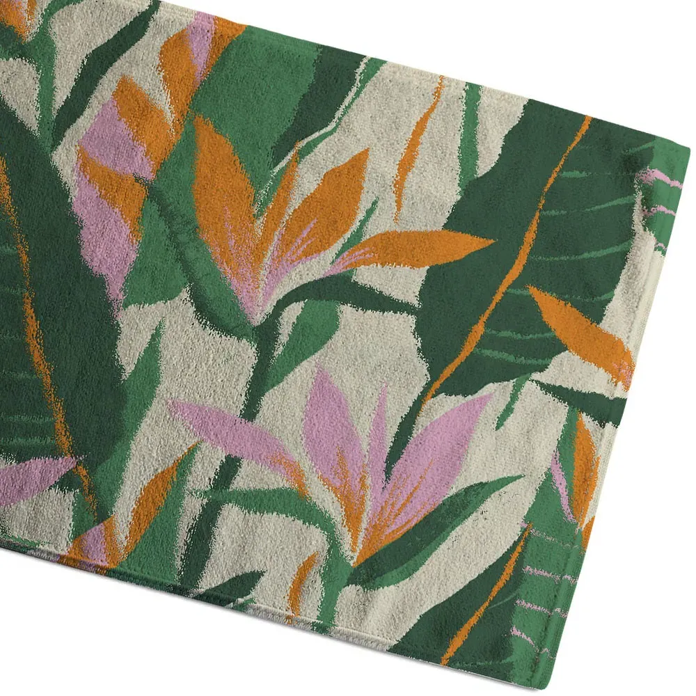 Jungle Plants Bath Towel - Green, Cotton