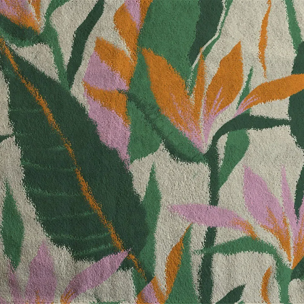 Jungle Plants Bath Towel - Green, Cotton