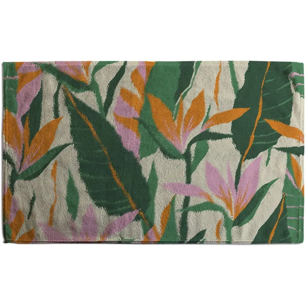 Jungle Plants Bath Towel - Green, Cotton image