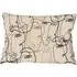Line Drawing of Faces Cushion - Cream