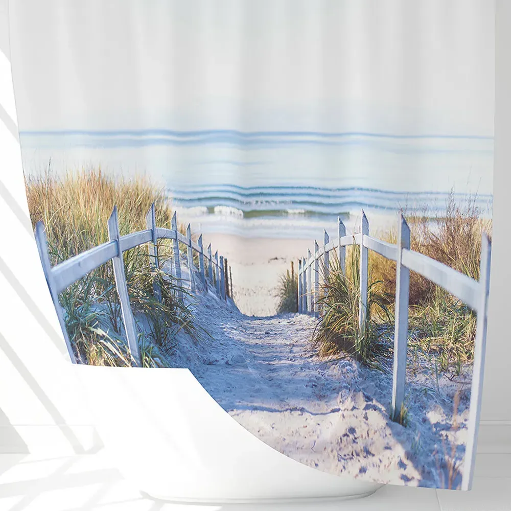 Path to the Beach Baltic Sea Shower Curtain - Blue