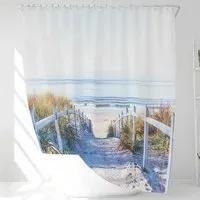 Path to the Beach Baltic Sea Shower Curtain - Blue