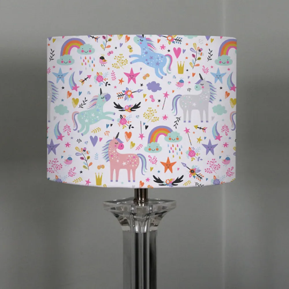 Small Unicorns Lamp Shade - Pink, Cotton