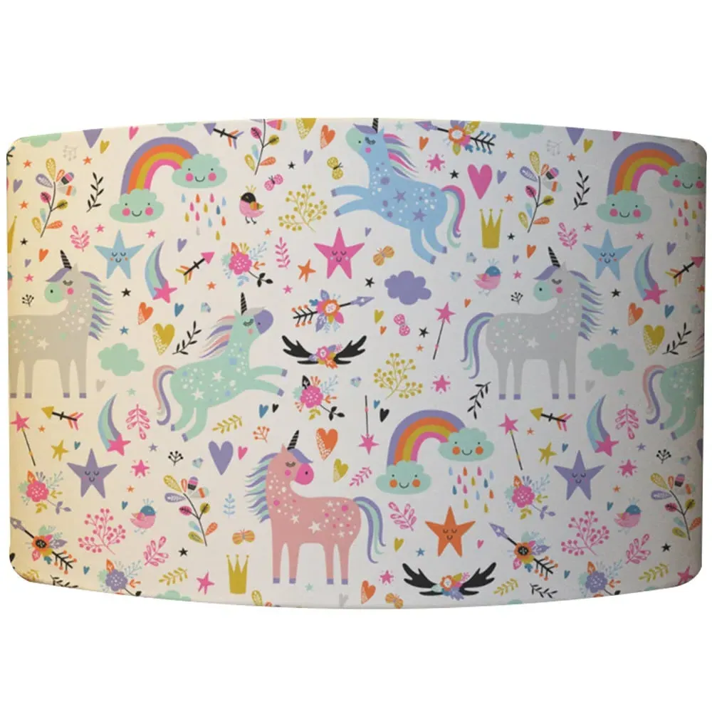 Small Unicorns Lamp Shade - Pink, Cotton image