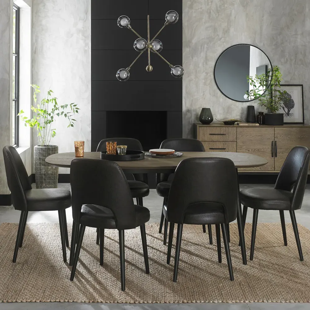 6 Seater Dining Table - Brown, Oak