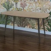 6 Seater Dining Table - Brown, Oak