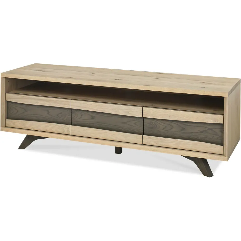 Cadell 3 Drawer Entertainment Unit with Shelf - Brown, Oak