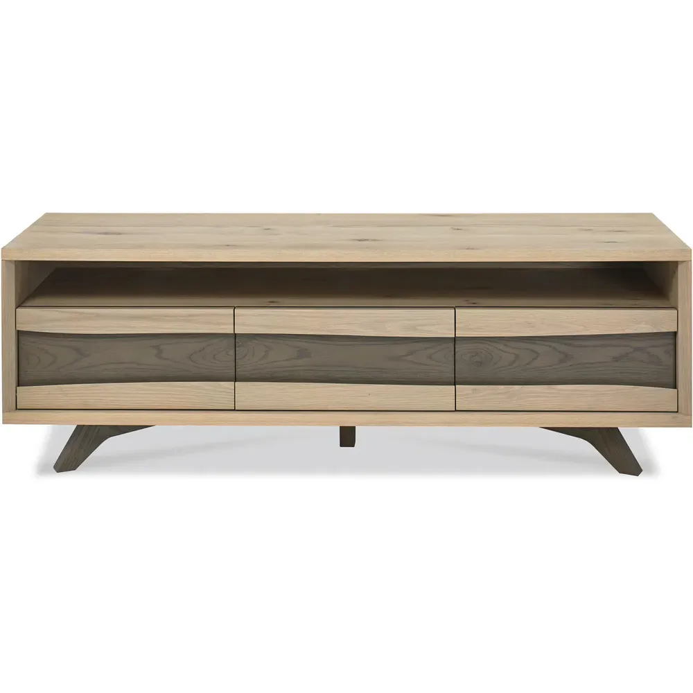 Cadell 3 Drawer Entertainment Unit with Shelf - Brown, Oak