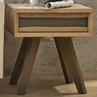 Cadell Lamp Table with Drawer - Brown, Aged Oak