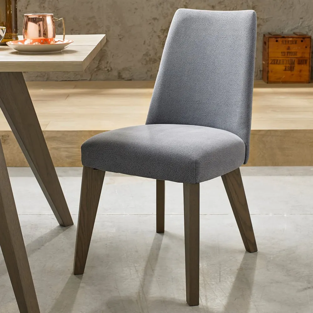 Cadell Set of 2 Upholstered Chairs - Grey, Oak image