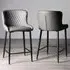 Cezanne Set of 2 Bar Stools - Dark Grey, Faux Leather