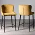Cezanne Set of 2 Bar Stools - Mustard, Velvet