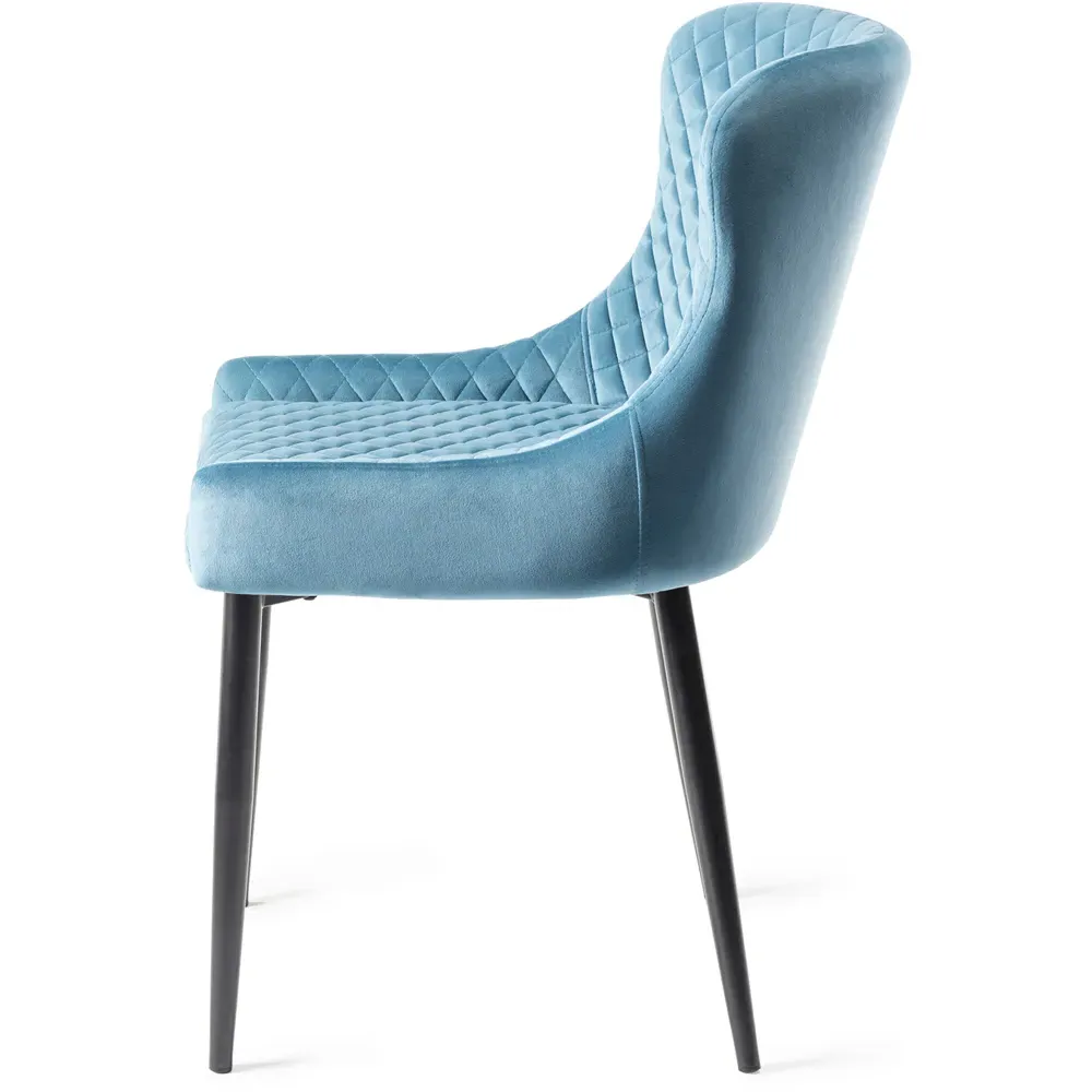 Cezanne Set of 2 Dining Chairs - Blue, Velvet