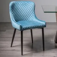 Cezanne Set of 2 Dining Chairs - Blue, Velvet