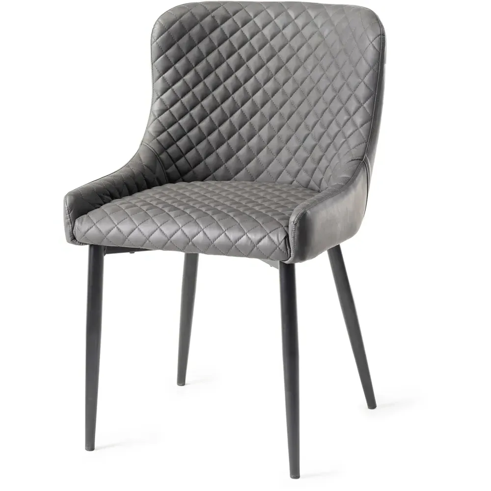 Cezanne Set of 2 Dining Chairs - Grey, Velvet