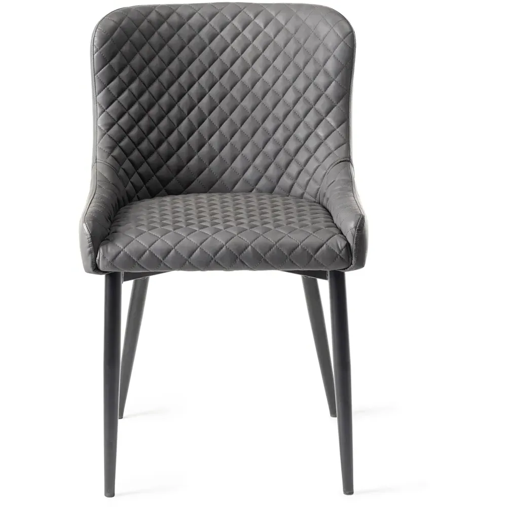 Cezanne Set of 2 Dining Chairs - Grey, Velvet